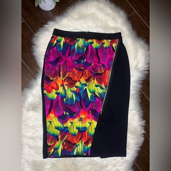 Worthington colorful zipper exposed envelope pencil skirt sz 10 - Picture 2 of 10